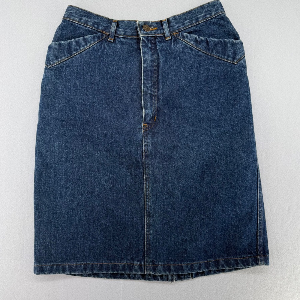 VTG 90s GAP Work Force Denim Skirt Made in USA High Waist Pencil Midi Women's 12